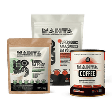 1 Mahta Coffee (220g) + 1 Leite de Castanha (240g) + 1 Superfood (360g)