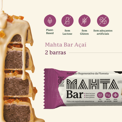 KIT 2 Mahta Bar Cacau + 2 Mahta Bar Açaí