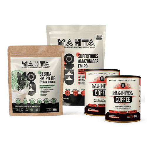 2 Mahta Coffees (220g) + 1 Leite de Castanha (600g) + 1 Superfood (840g)