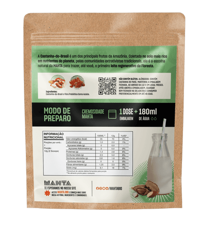 Amostra Leite de castanha em Pó 12g - Dose única